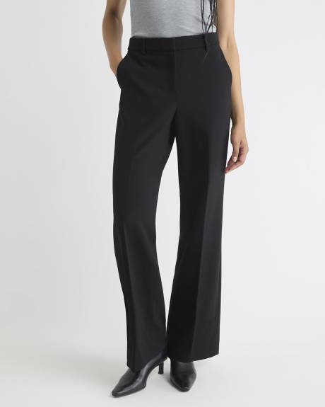 Pantalon en Sergé Épais à Taille Mi-Haute et Jambe Large
