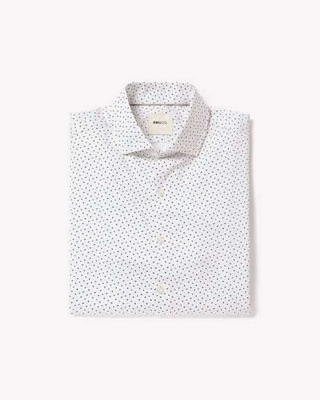 Slim-Fit Dress Shirt with Two-Tone Micro Geo Print