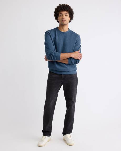 Pull Côtelé à Manches Longues et Col Rond