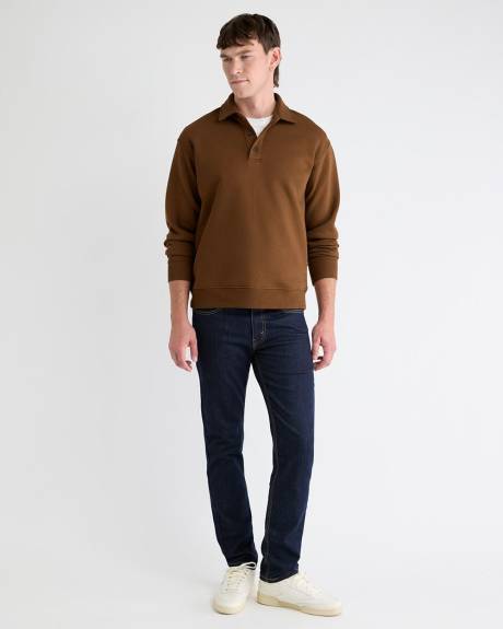 Fleece Long-Sleeve Polo