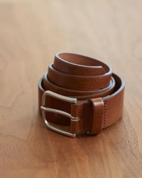 Tan Leather Belt with Classic Buckle