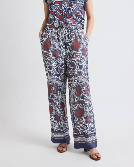 Pantalon Fluide &agrave; Taille Haute et Jambe Large