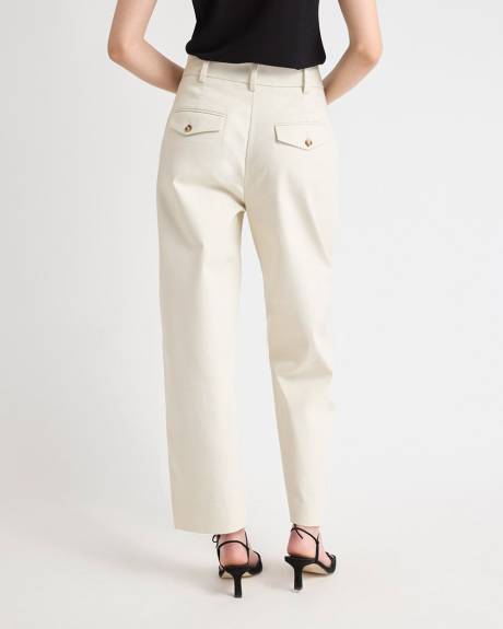 Twill High-Rise Barrel Ankle Pant