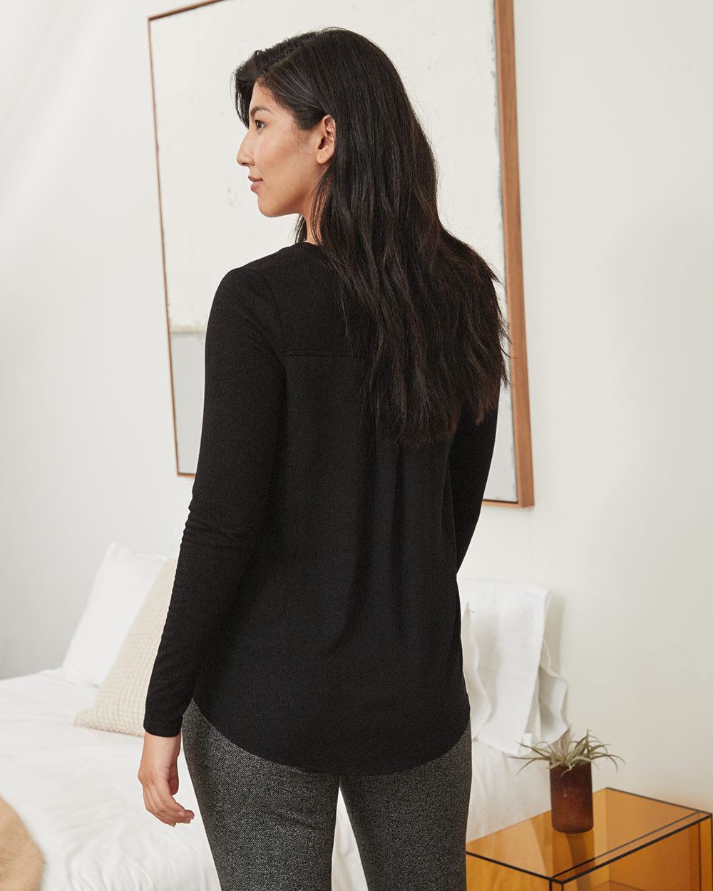 Solid Fleece VNeck TShirt RW&CO.