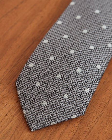 Cravate Régulière Texturée à Pois