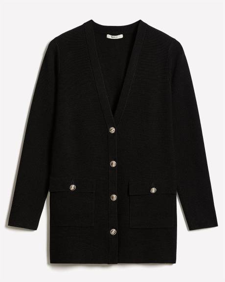 Long-Sleeve Long Cardigan