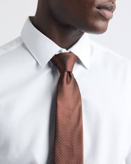Rust Regular Tie with Micro Dots