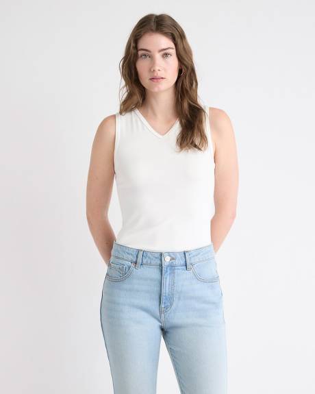 Luxe Knit V-Neck Cami with Wide Straps