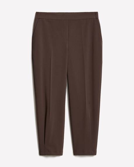 Brown Mid-Rise Tapered-Leg Flowy Jogger Pant