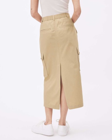 Straight Midi Skirt with Cargo Pockets