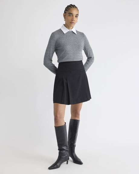 Ultra High-Rise Pleated Twill Skirt