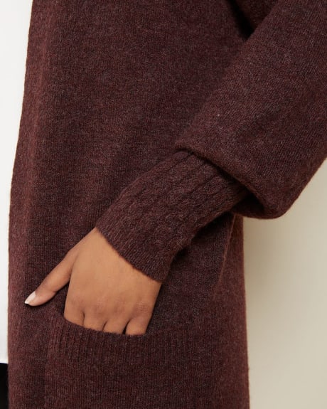 Cardigan ouvert en tricot spongieux avec détail aux poignets