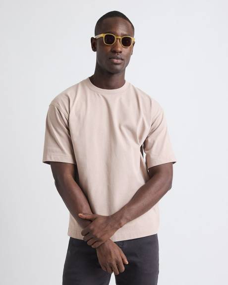 T-Shirt Ample à Manches Courtes et Col Rond