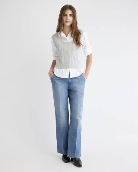 Cable-Stitch Merino-Blend Sweater Vest