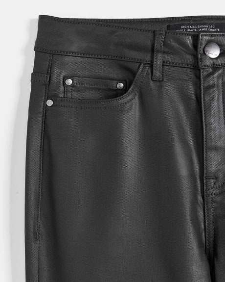 Jeans Skinny Enduit à Taille Haute - 30"