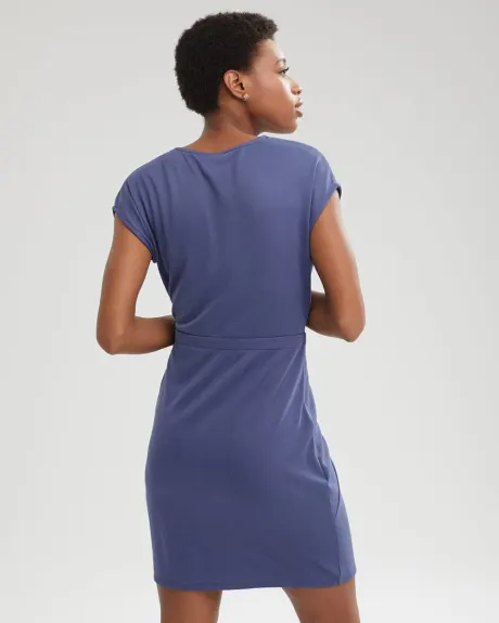 Pique Crossover Dress with Twisted Waist