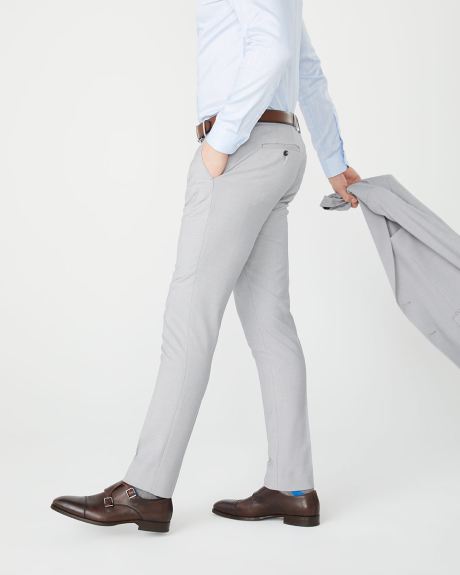 Pantalon de complet Essentiel Coupe étroite extensible gris pâle chiné