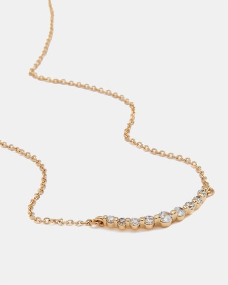Short Necklace with Delicate Rhinestone Row