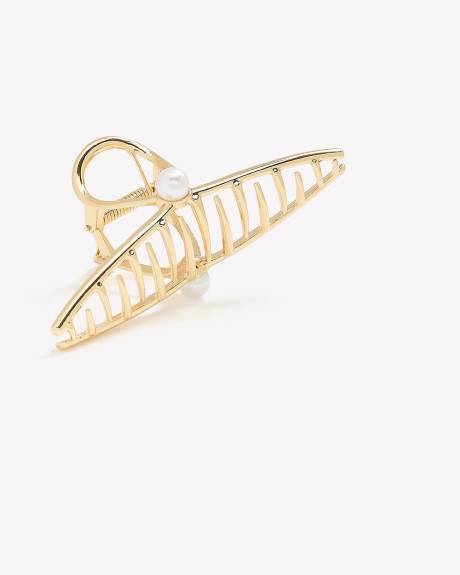 Pince à Cheveux en Métal avec Perle