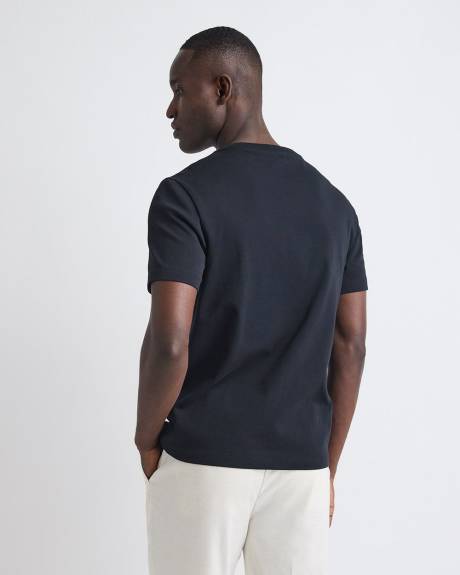 Refined Solid Interlock Cotton Crew-Neck Tee