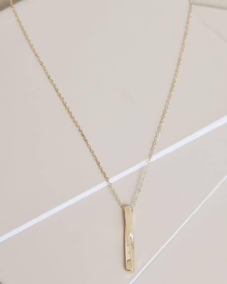 Long Necklace with Twisted Stick Pendant