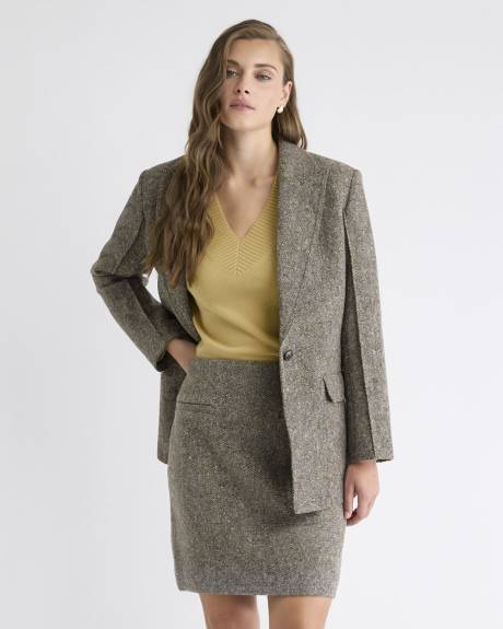 Tweed A-Line Mini Skirt