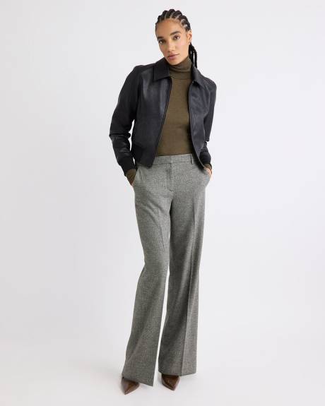 Faux Leather Bomber Jacket