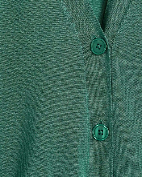 Long-Sleeve Three-Button Cardigan