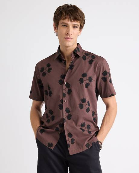 Short-Sleeve Shirt with Embroidered Details