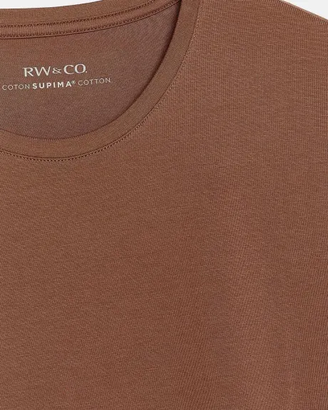 T-Shirt Coloré à Col Rond en Coton Supima (R)