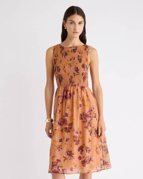 Sleeveless Textured Midi Dress