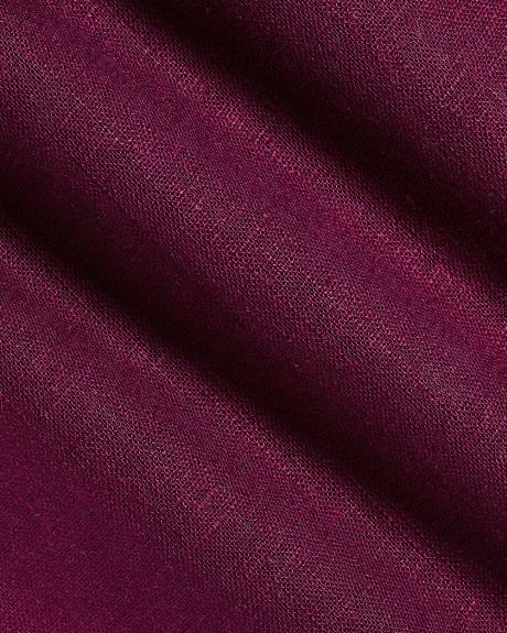 Robe Midi Sans Manches &agrave; Col Licou en M&eacute;lange de Lin