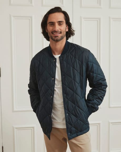 Quilted Packable Bomber Jacket