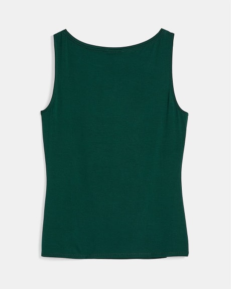 Sleeveless Boat-Neck Fitted T-Shirt
