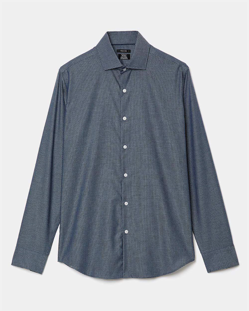 Tailored Fit Denim Dress Shirt with Dots | RW&CO.