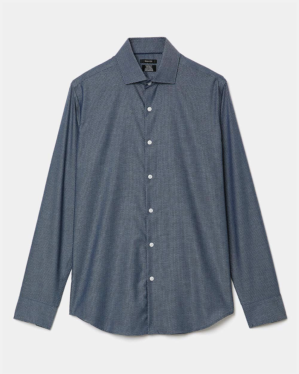 Tailored Fit Denim Dress Shirt with Dots RW&CO.