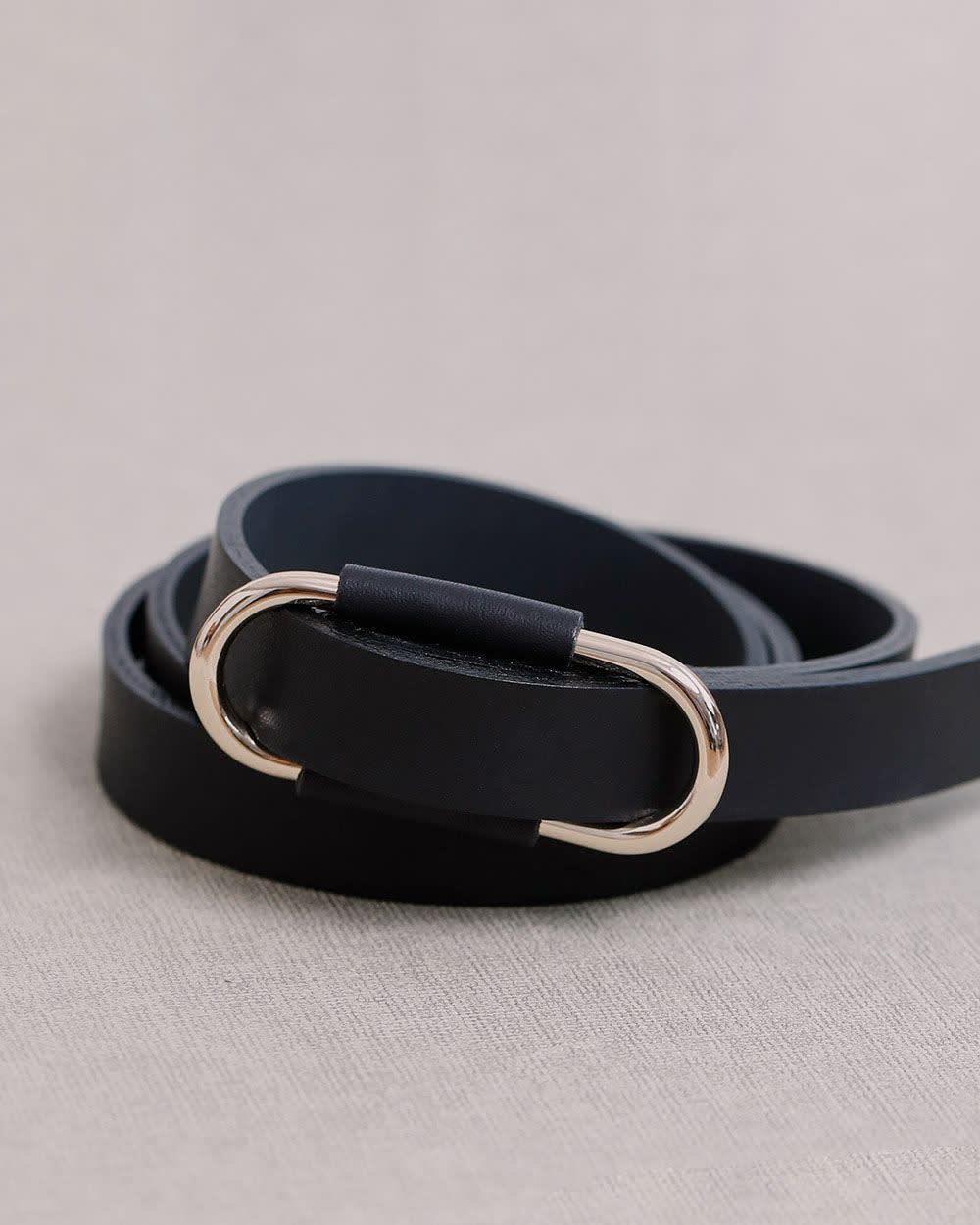 Thin Leather Belt with Oval Buckle | RW&CO.
