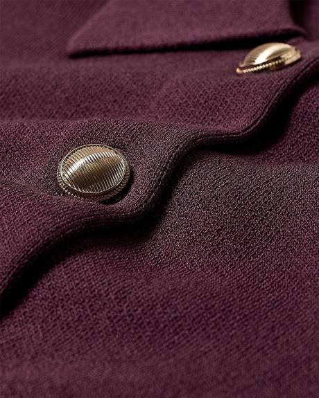 Cropped Cardigan with Shirt Collar