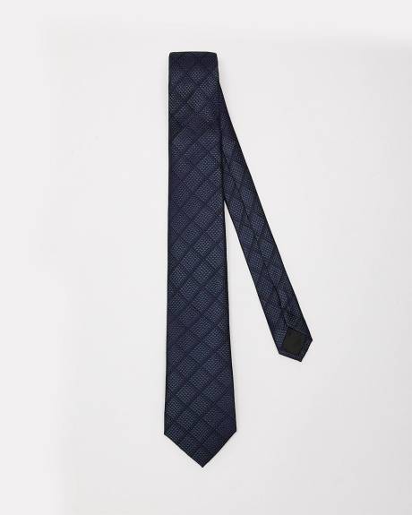 Skinny Tie with Houndstooth Checkered Pattern