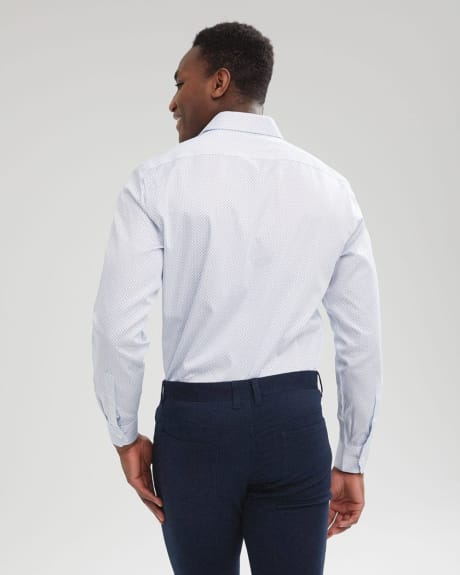 Slim Fit Two-Tone Geo Dress Shirt - Short