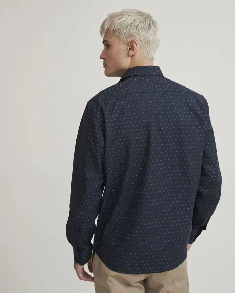 Regular Fit Geometric Print Long-Sleeve Oxford Shirt