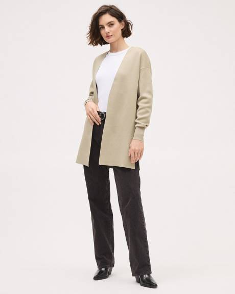 Cardigan Long Ouvert &agrave; Manches Longues