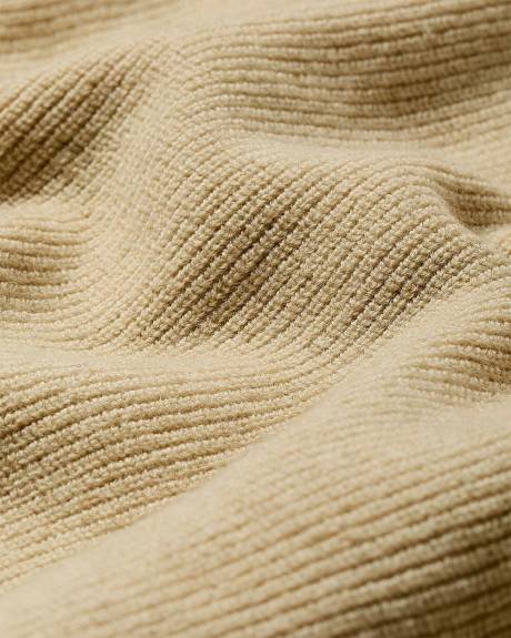 Mock-Neck Sweater with Buttons on Sleeves