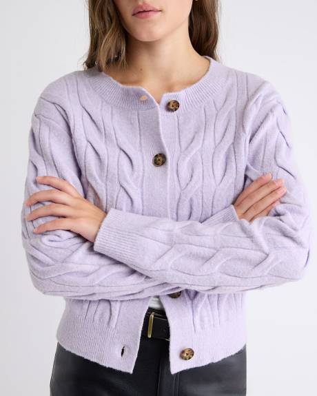 Long-Sleeve Cable-Stitch Cardigan