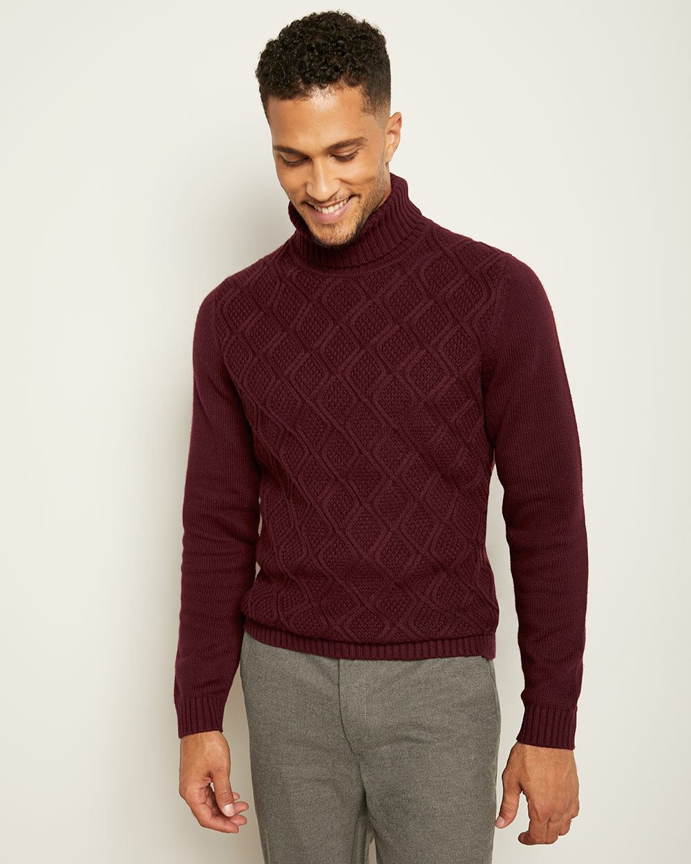 Argyle Stitch Turtleneck Sweater | RW&CO.