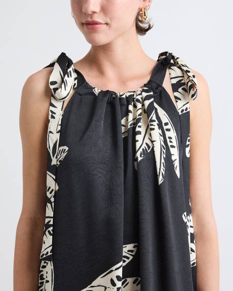 Robe Midi Sans Manches &agrave; Encolure Licou