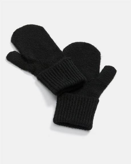 Cashmere-Feel Soft Knit Long Mittens