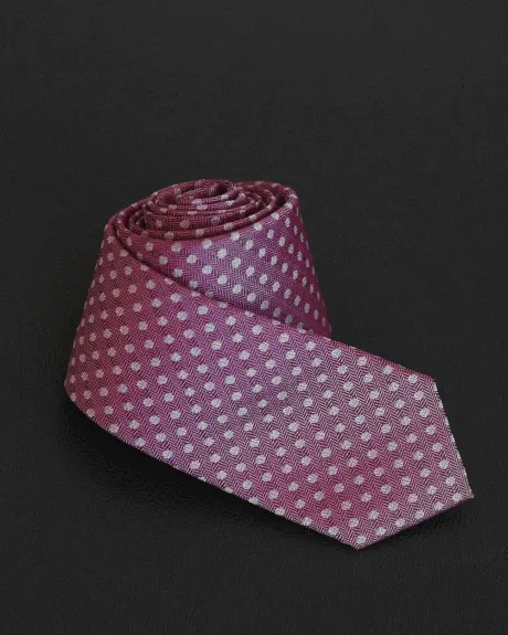 Regular Dark Pink Tie with Micro Pattern