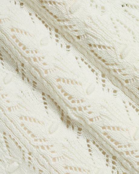 Short-Sleeve Crochet Cardigan