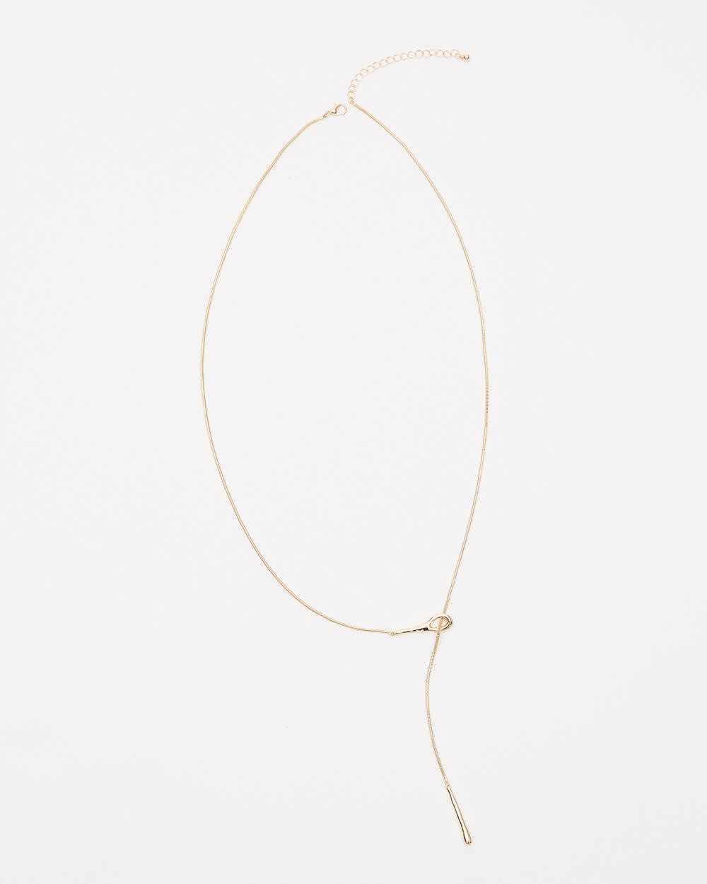 Long Necklace with Teardrop Pendant